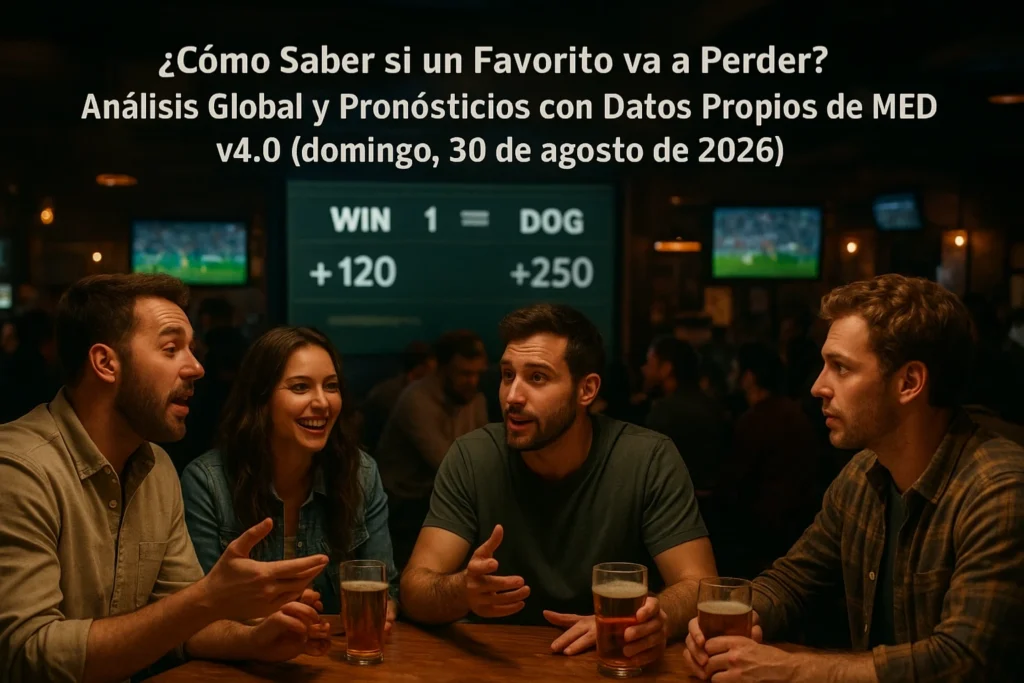 ¿Cómo Saber si un Favorito va a Perder? Análisis Global y Pronósticos con Datos Propios de MED v4.0 (domingo, 30 de agosto de 2026)