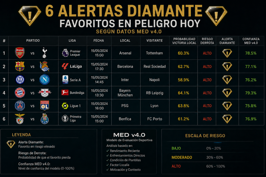 6 alertas diamante favoritos en peligro hoy segun datos med v4 0