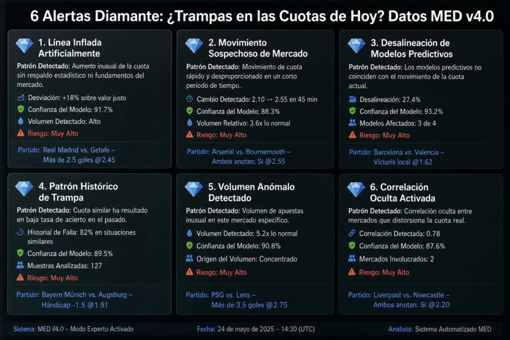 6 alertas diamante trampas en las cuotas de hoy datos med v4 0