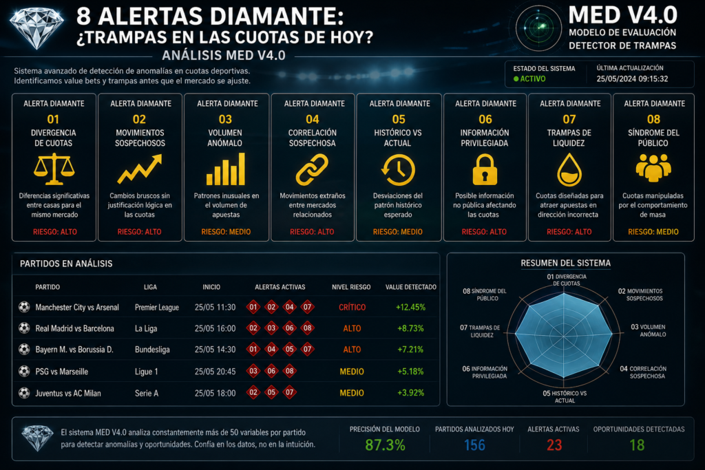 8 alertas diamante trampas en las cuotas de hoy analisis med v4 0